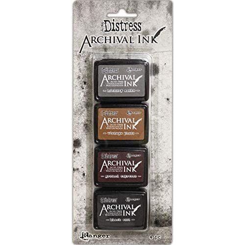 Tim Holtz Distress Archival Mini Ink Kits - Kit #1, Kit #2 and Kit #3 - 12 Mini Ink Pads - 3 Item Bundle