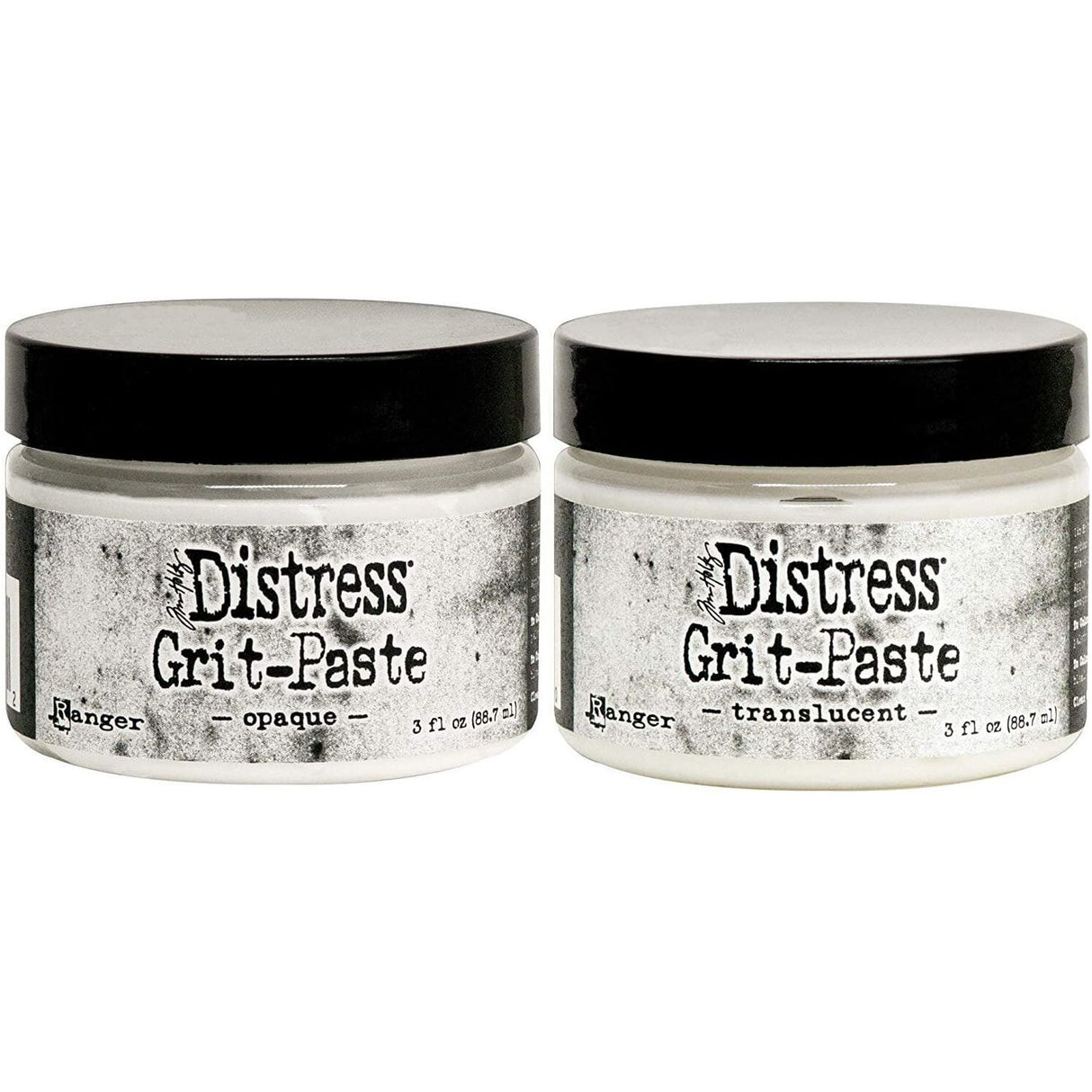Tim Holtz Distress 2020 Grit Paste - Translucent and Opaque - Two Jar Bundle