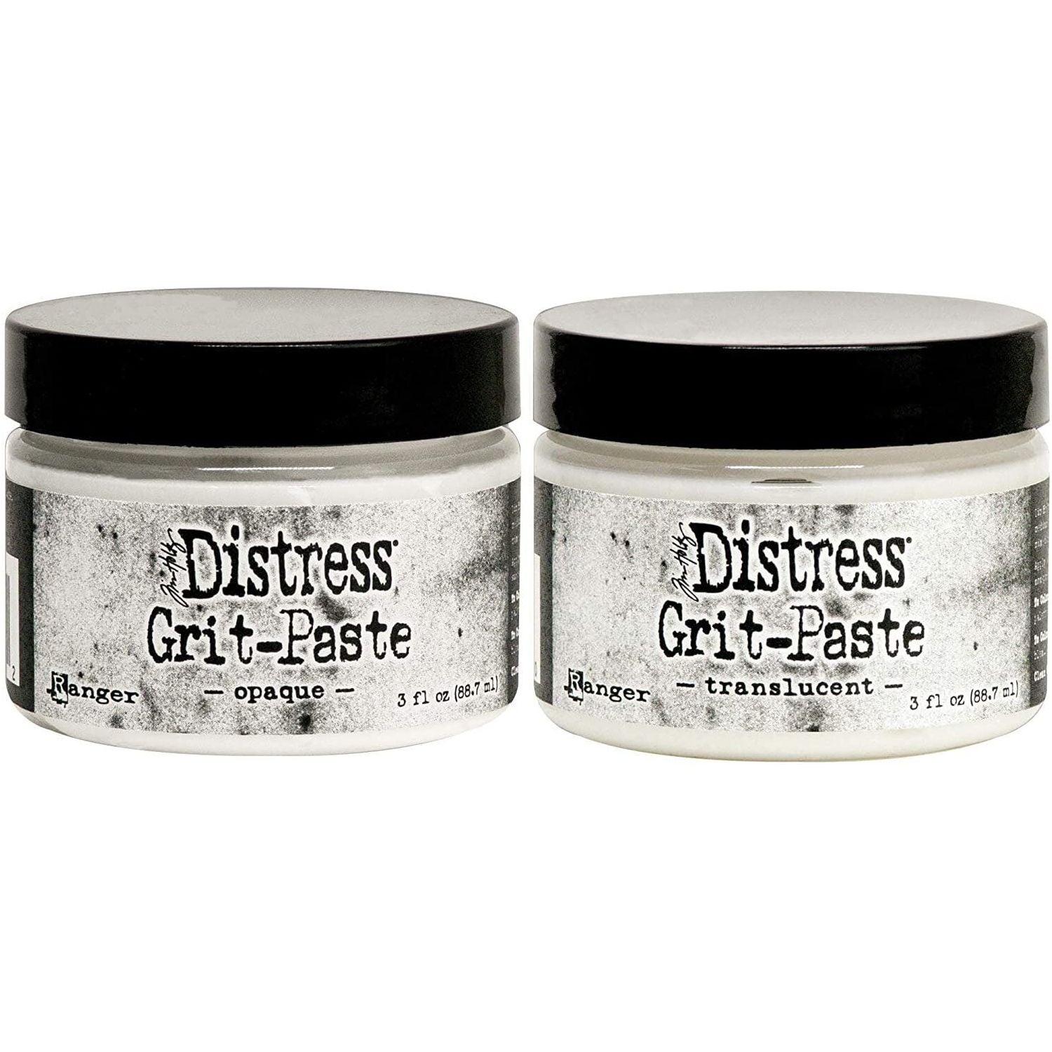 Tim Holtz Distress 2020 Grit Paste - Translucent and Opaque - Two Jar Bundle
