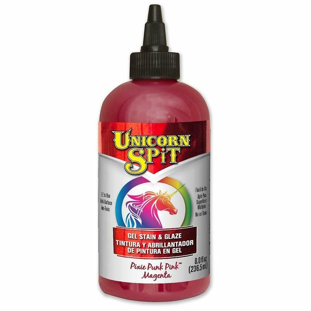 Unicorn SPiT 5771001 Gel Stain and Glaze, Pixie Punk Pink 8.0 FL OZ Bottle, 8 (Pack of 1)