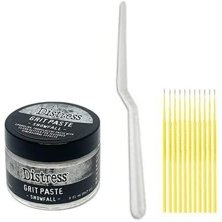 Distress Snowfall Bundle - Distress Snowfall Grit Paste with Palette Knife and Trebbies Detail Sticks