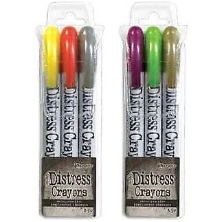 Ranger Ink Bundle- Tim Holtz Distress� Halloween Seasonal Crayons 2022 sets 3 and 4