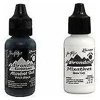 Ranger Tim Holtz Alcohol Ink Bundle - 11 Pc. Tropics Set - Beach Deco, Key West, Rodeo, Pitch Black and Snow Cap with Bonus PTP Blending Sticks