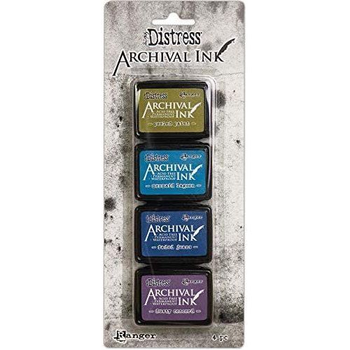 Tim Holtz Distress Archival Mini Ink Kits - Kit #1, Kit #2 and Kit #3 - 12 Mini Ink Pads - 3 Item Bundle