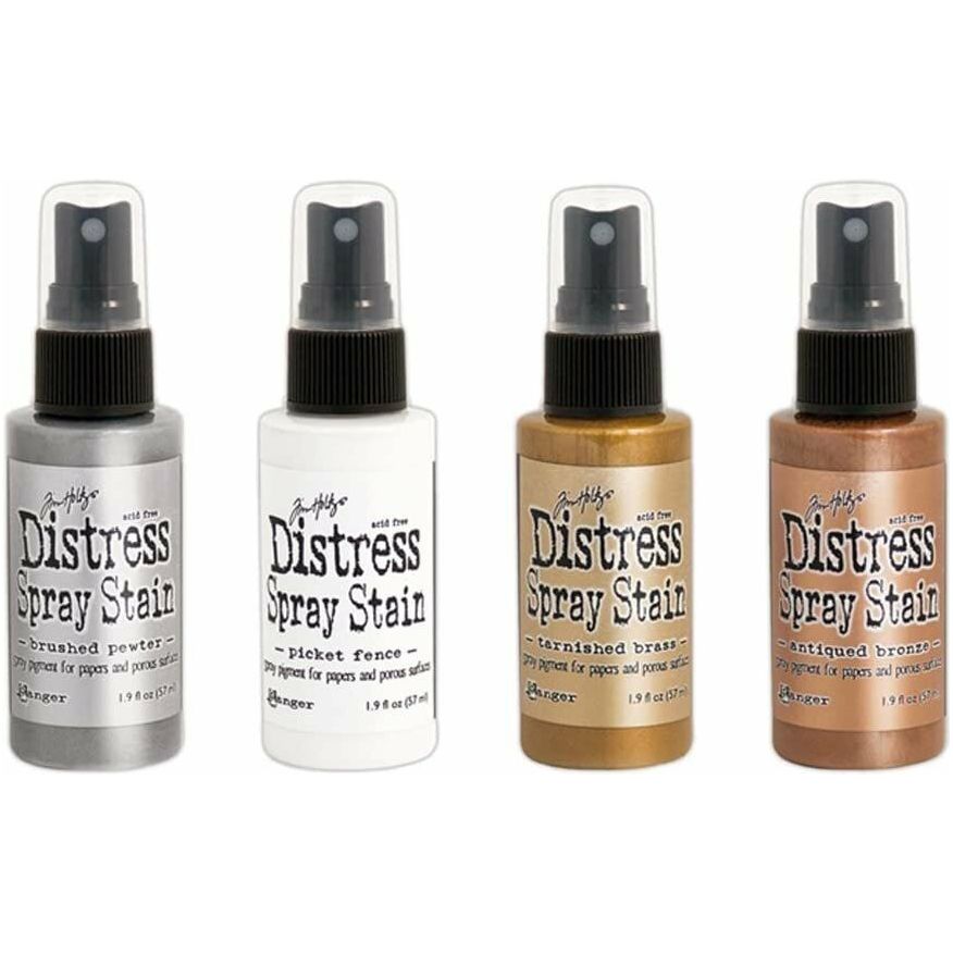 Ranger Tim Holtz Distress Spray Stains - Metallics and White - Four Items