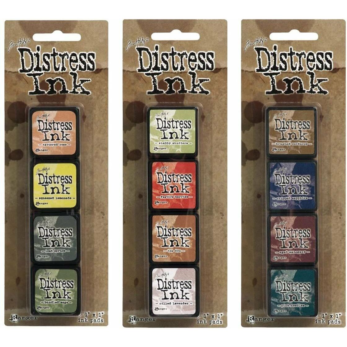 Ranger Tim Holtz Distress Mini Ink Pad Kits - #10, #11 and #12 Bundle