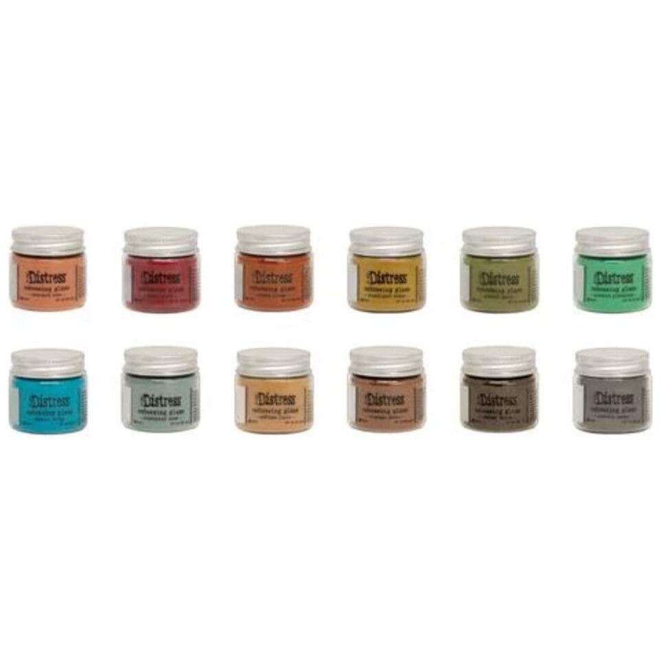 Tim Holtz Distress 2020 Embossing Glazes - .49 Ounce Jars - 12 Item Bundle