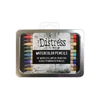 Trebbies Ranger Tim Holtz Ink Distress Watercolor Pencils - 36 Woodless Watercolor Pencils Sets 4, 5, and 6 - Solid Water-Reactive Pigments Detail Sticks