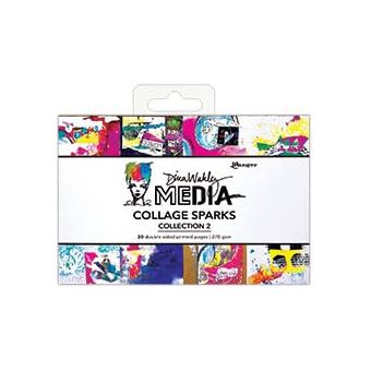 Dina Wakley Collage Sparks Collections 1, 2, and 3 - Artwork and Inspiration Quotes for Journaling and Mixed Media Projects