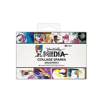 Dina Wakley Collage Sparks Collections 1, 2, and 3 - Artwork and Inspiration Quotes for Journaling and Mixed Media Projects