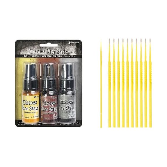 Ranger Distress Mica Bundles - Tim Holtz Distress Mica Stain with PTP Flash Deals Detail Sticks (Halloween Set 3)