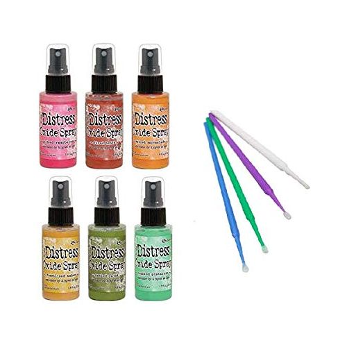 Purple Turtle Products Tim Holtz Distress Oxide Spray Bundle NEW 2019 Colors (6 Bottle Bright Set)