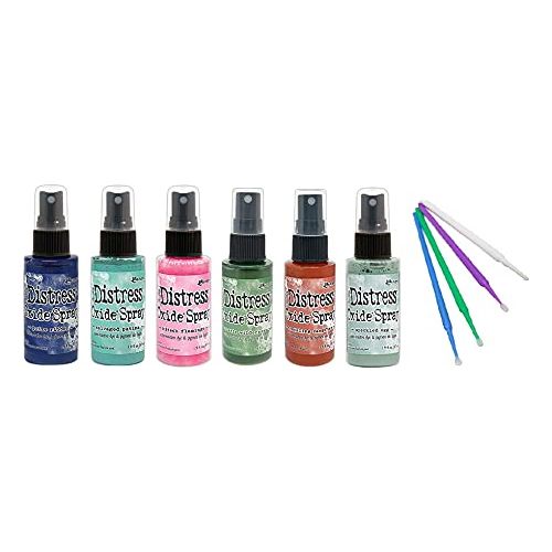 Purple Turtle Products Tim Holtz Distress Oxide Spray Bundle NEW 2019 Colors (PRIZE RIBBON 6 bottle set)