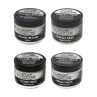 Bundle Tim Holtz Distress� Mediums Bundle -New Release for April 2022 Ranger Ink Crackle Paint Translucent Collage Medium - Matte Crackle Paste - Translucent Texture Paste - Translucent