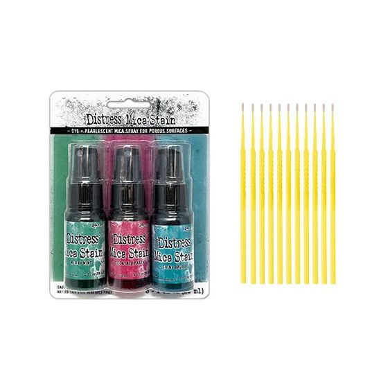 Ranger Distress Mica Bundles - Tim Holtz Distress Mica Stain with PTP Flash Deals Detail Sticks (Holiday Set 4)
