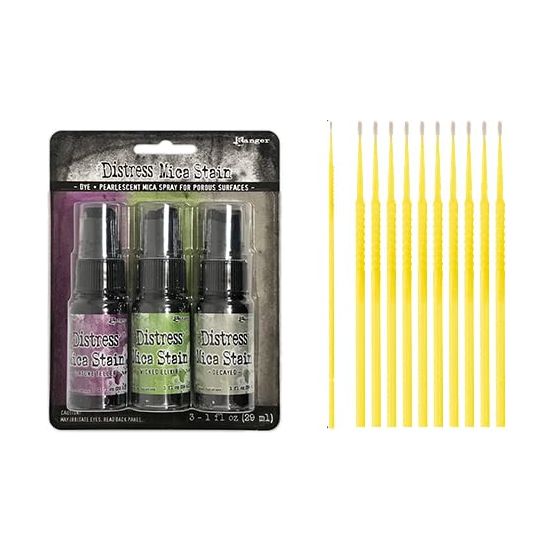 Ranger Distress Mica Bundles - Tim Holtz Distress Mica Stain with PTP Flash Deals Detail Sticks (Halloween Set 4)