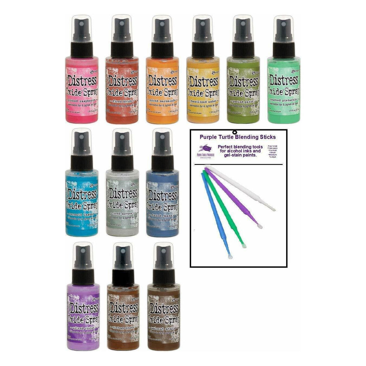 Tim Holtz Distress Oxide Spray Bundle Set #1 New 2019 Colors (12 Bottle Set)