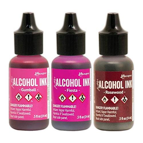 Ranger Alcohol Inks New 2020 Colors Bundle Boysenberry, Cobalt, Dijon, Ember, Everglades, Fiesta, Glacier, Gumball, Laguna, Mojito, Monsoon, Moss, Rosewood, Sienna, Vineyard with Bonus Detail Sticks