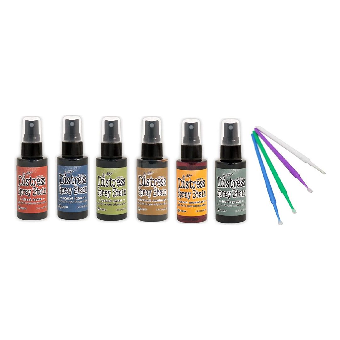 PTP Flash Deals Ranger Tim Holz Bundle Favorites Distress Spray Stain Set - Includes Blending Sticks (Fun Bolder Collection)
