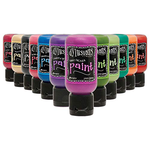 PTP Flash Deals Dylusions Paints Bundle - Flip Cap Art Journal Ready Waterproof Blendable Blending Sticks! (Bold Collection)