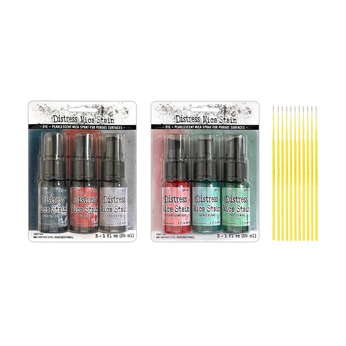 Ranger Holtz Distress Mica Stain Bundle - Holiday Mica Sets #5 & #6 with Trebbies Detail Sticks