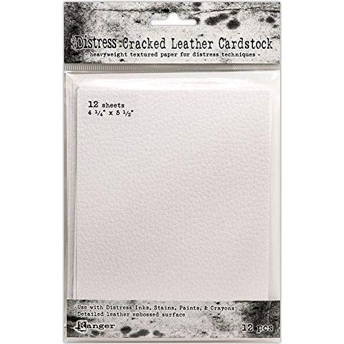 Tim Holtz Ranger Distress Cracked Leather Textured Cardstock, 2 Packages, Small 12 Sheets 4.25�x5.5�, Large 10 Sheets 8.5�x11�, Bundle of 2 Packages, 22 Sheets Total (TDA71310, TDA71280)