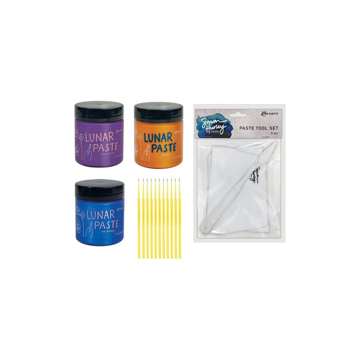 Simon Hurley Lunar Paste Bundle - Crown Me, No Diving, and Guppy with Paste Tool Set and Trebbies Detail Stick