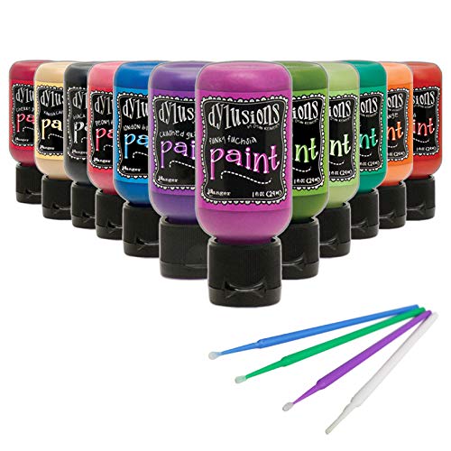 PTP Flash Deals Dylusions Paints Bundle - Flip Cap Art Journal Ready Waterproof Blendable Blending Sticks! (Bold Collection)