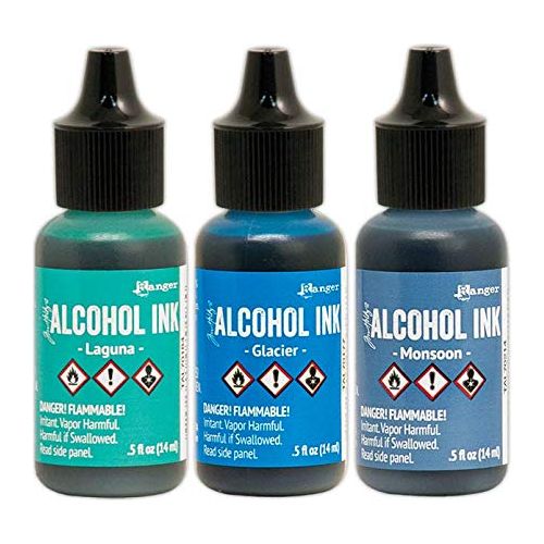 Ranger Alcohol Inks New 2020 Colors Bundle Boysenberry, Cobalt, Dijon, Ember, Everglades, Fiesta, Glacier, Gumball, Laguna, Mojito, Monsoon, Moss, Rosewood, Sienna, Vineyard with Bonus Detail Sticks