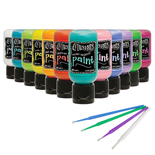 PTP Flash Deals Dylusions Paints Bundle - Flip Cap Art Journal Ready Waterproof Blendable Blending Sticks! (Bright Collection)
