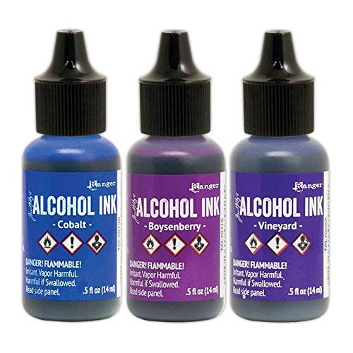 Ranger Alcohol Inks New 2020 Colors Bundle Boysenberry, Cobalt, Dijon, Ember, Everglades, Fiesta, Glacier, Gumball, Laguna, Mojito, Monsoon, Moss, Rosewood, Sienna, Vineyard with Bonus Detail Sticks
