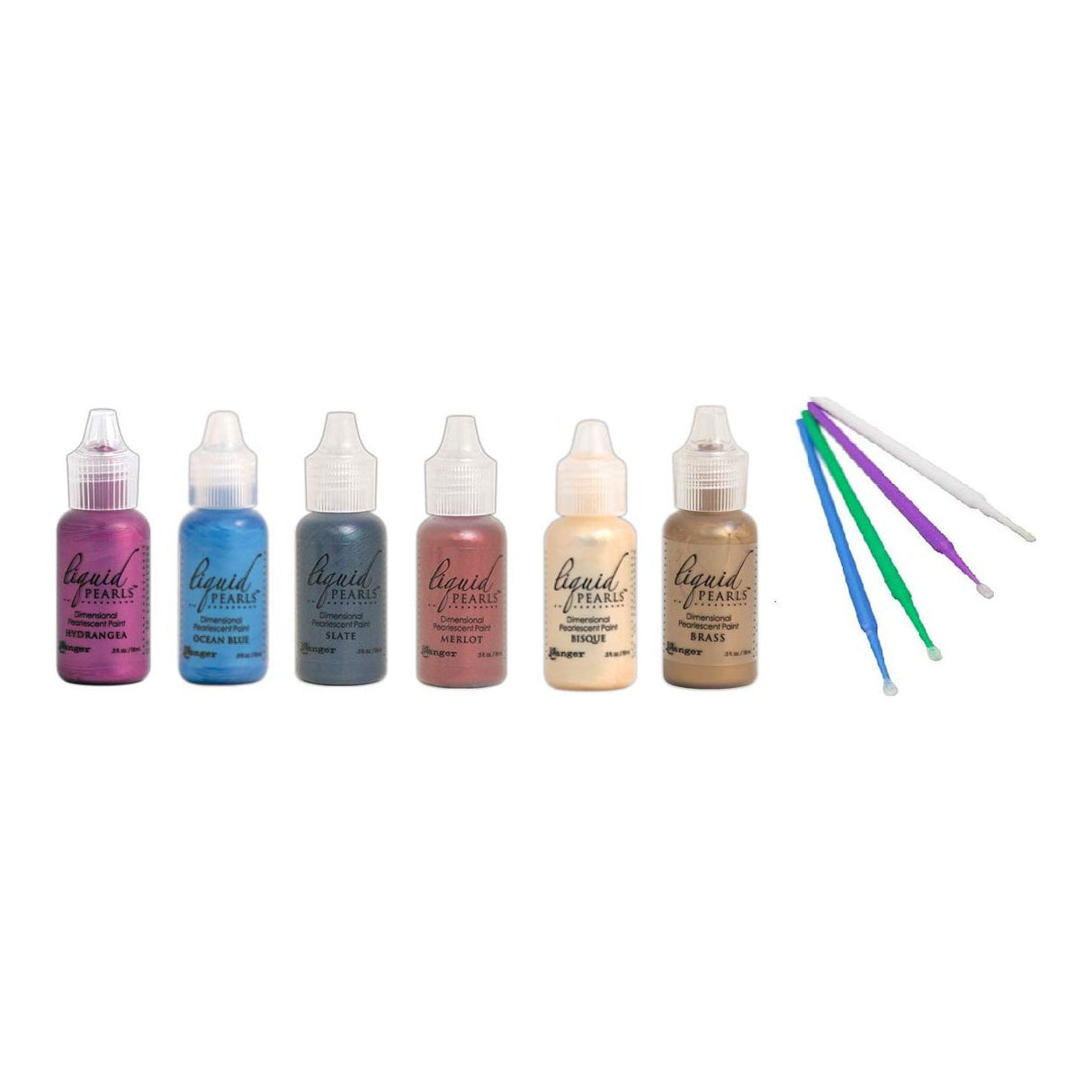 PTP Flash Deals Ranger Liquid Pearls Bundle - 6 Liquid Pearls Blending Sticks (FLANNEL: Hydrangea, Ocean Blue, Merlot, Bisque, Brass, Slate)