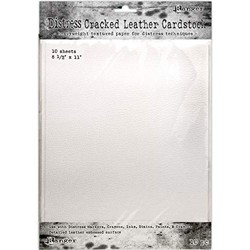Tim Holtz Ranger Distress Cracked Leather Textured Cardstock, 2 Packages, Small 12 Sheets 4.25�x5.5�, Large 10 Sheets 8.5�x11�, Bundle of 2 Packages, 22 Sheets Total (TDA71310, TDA71280)