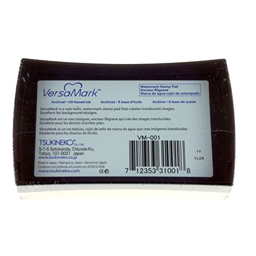 Tsukineko VM000001 Full-Size VersaMark Pigment Inkpad, 3-Inch X 2-Inch, Clear (2)