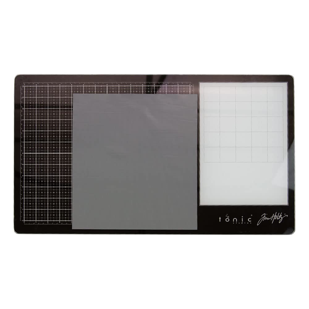 Ranger Ink Bundle Tim Holtz Tonic Media Grip Mat Set of 3 4633e3x, gray, 10.5x12