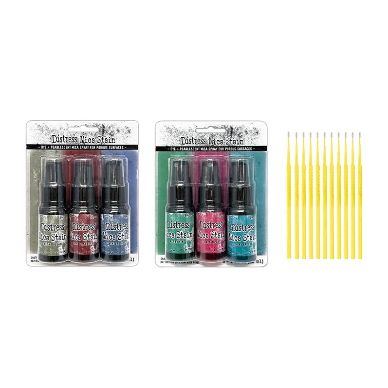 Ranger Distress Mica Bundles - Tim Holtz Distress Mica Stain with PTP Flash Deals Detail Sticks (Holiday Sets 3 & 4)