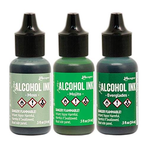 Ranger Alcohol Inks New 2020 Colors Bundle Boysenberry, Cobalt, Dijon, Ember, Everglades, Fiesta, Glacier, Gumball, Laguna, Mojito, Monsoon, Moss, Rosewood, Sienna, Vineyard with Bonus Detail Sticks