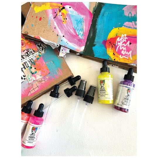 Glossy Acylic Medium Bundle - Bodacious, Gnarly, Radical. Legit, Stoked and Tubular DW Glossy Acylic Mediums Plus Trebbies Detail Sticks