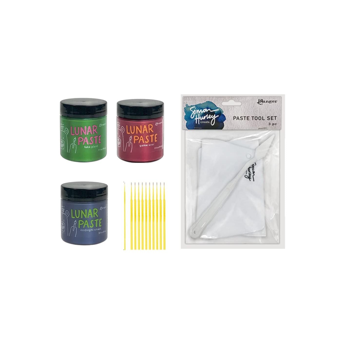 Simon Hurley Lunar Paste Bundle - Game Over, Fake Plant, Midnight Snack with Paste Tool Set and Detail Sticks