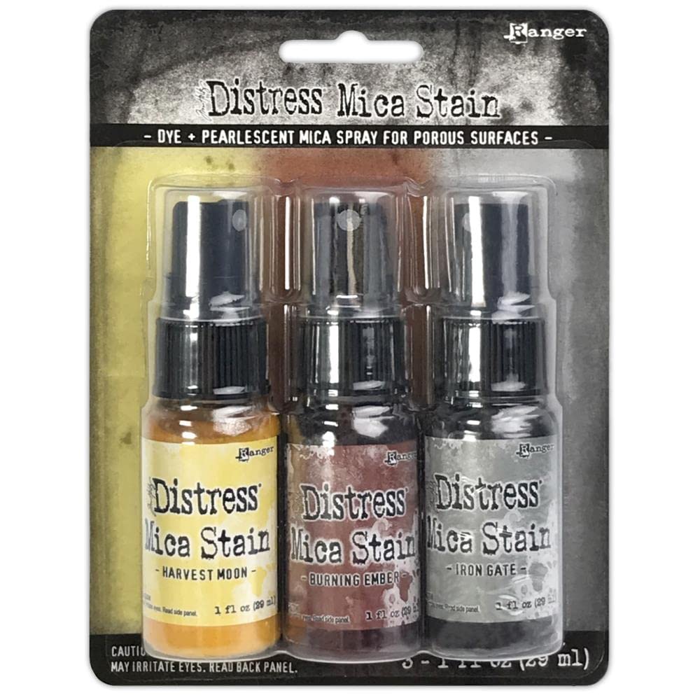 Tim Holtz Distress Mica Stain 2022 Limited Edition - Halloween Set #3 & Set #4 - Six 1 Ounce Bottles, (TSHK81104-TSHK81098)