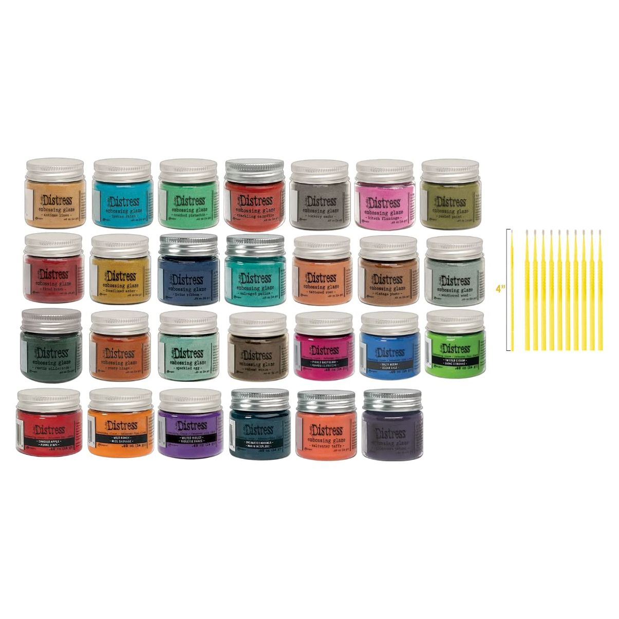 New Ranger Tim Holtz Distress Embossing Glaze - Includes PTP Flash Deals Blending Sticks (Complete MEGA Set)