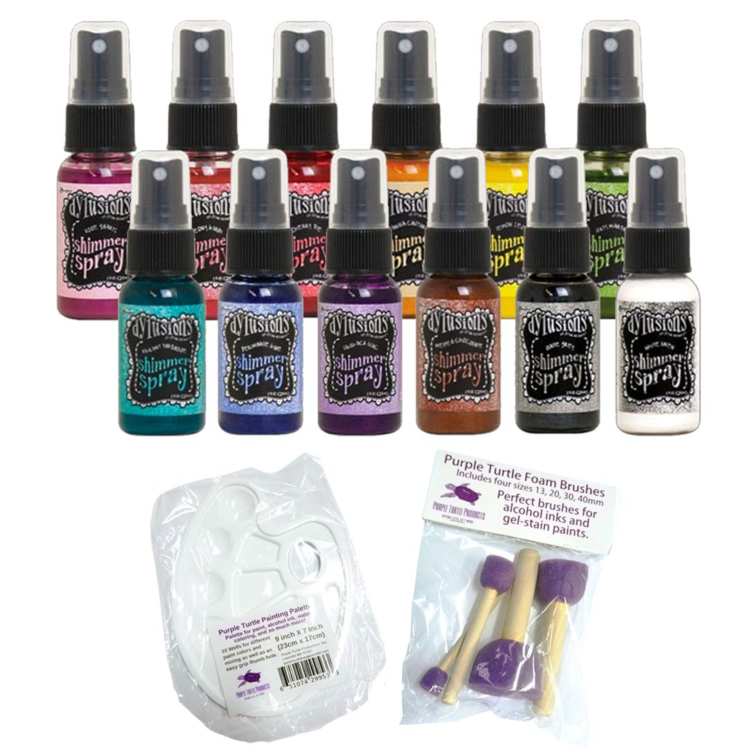 Purple Turtle Products Ranger Tim Holt Bundle 2019 Dylusions Shimmer Spray Sets Complete 12 Set with PTP Art Accessories