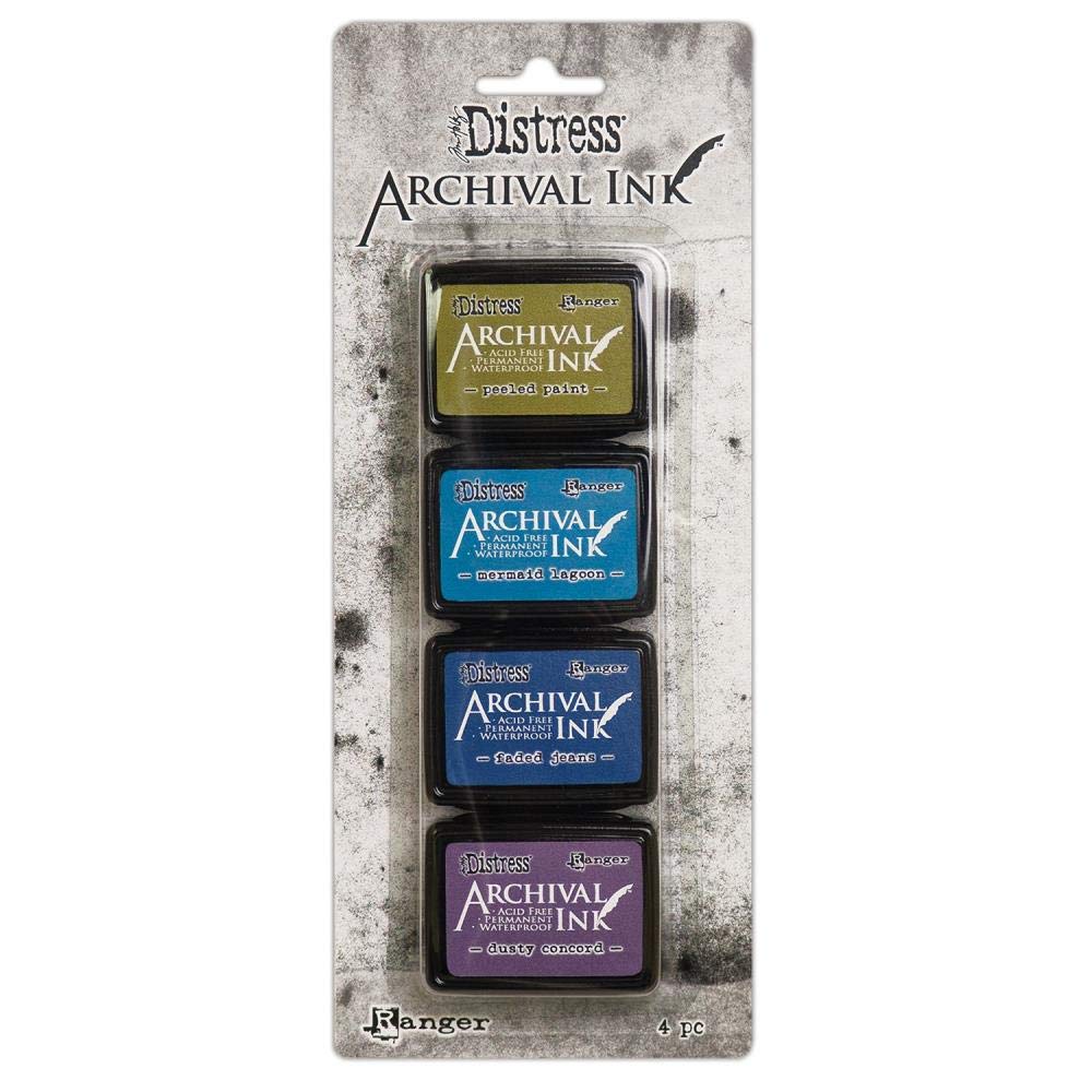 Tim Holtz Distress Archival Mini Ink Kit 1, Kit 2, Kit 3 and Storage Tin - 4 Item Bundle