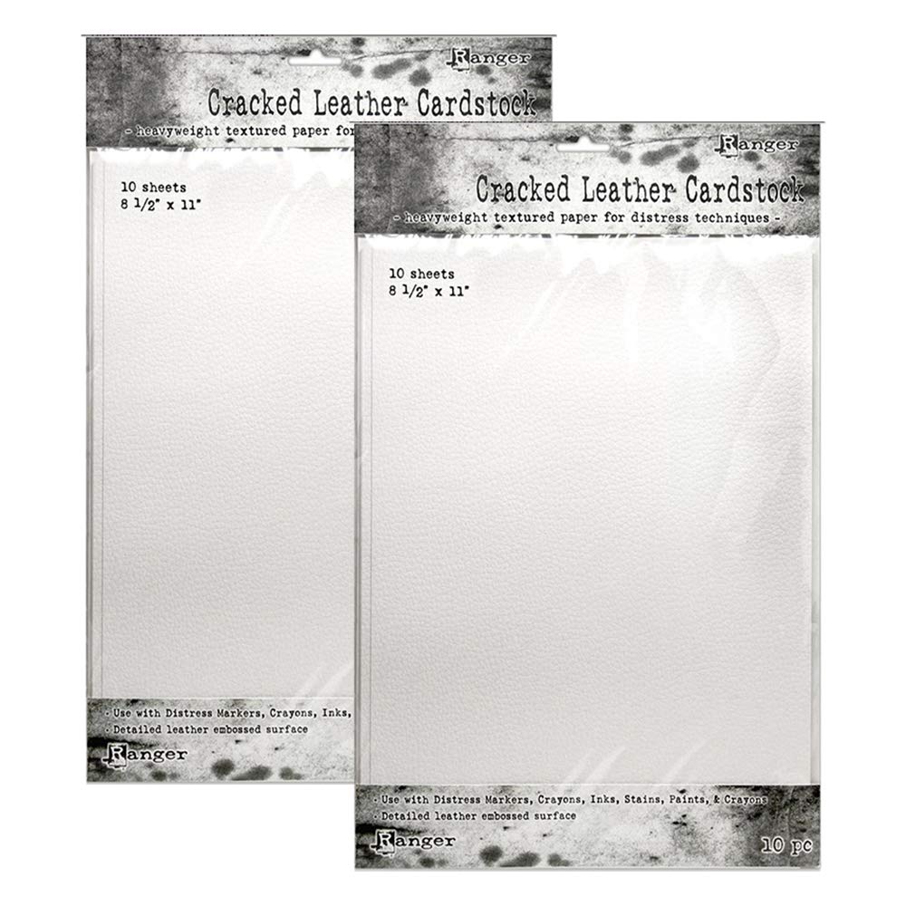 New Ranger Distress Cracked Leather Heavyweight Cardstock 2-Pk (8 1/2 X 11) with PTP Flash Deals Blending Sticks