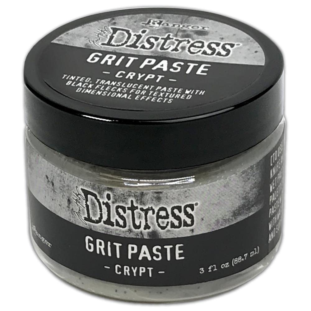 Tim Holtz Distress 2022 Halloween Mica Stains Sets #3 and #4 and Halloween Crypt Grit Paste - Limited Edition - 3 Item Bundle, red green