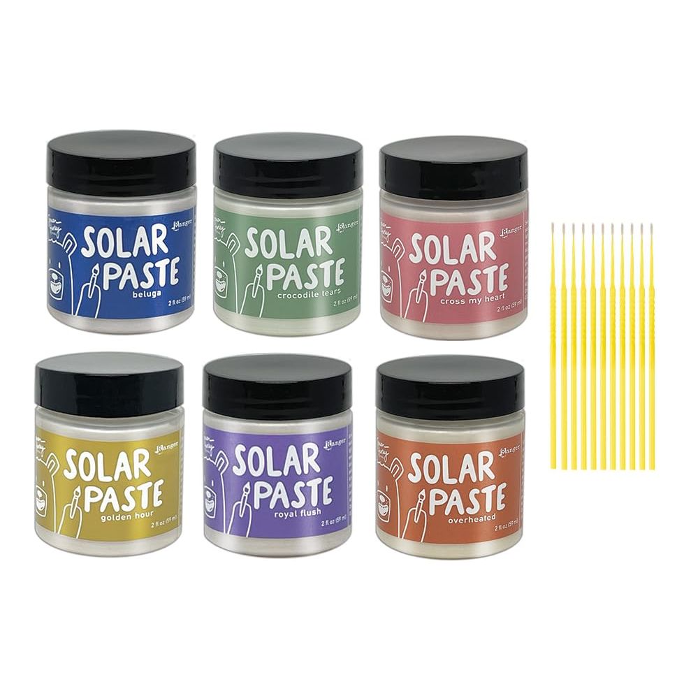 Ranger Solar Paste Bundle - Beluga, Crocodile Tears, Cross My Heart, Golden Hour, Overheated and Royal Flush with Trebbies Detail Sticks