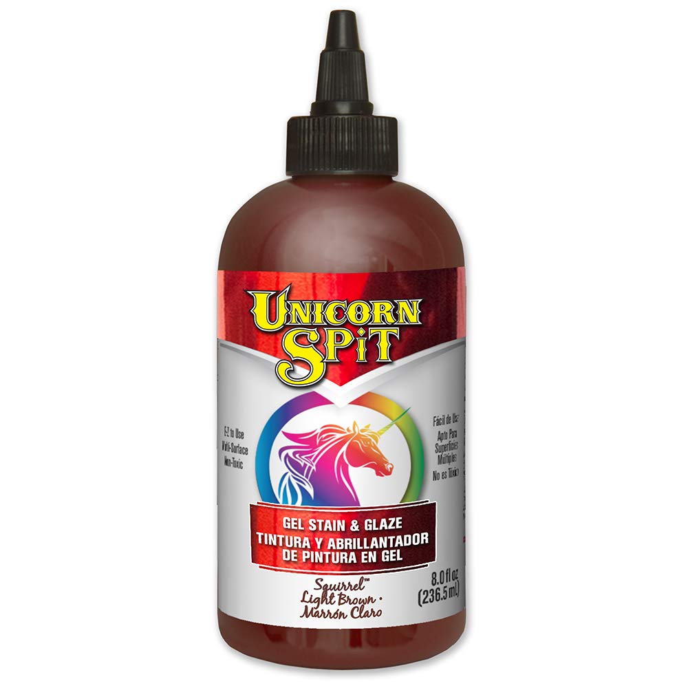 Unicorn SPiT 5771014 Gel Stain & Glaze,Squirrel, 8 Ounce Bottle, 8 Fl Oz (Pack of 1), Classic Assorted