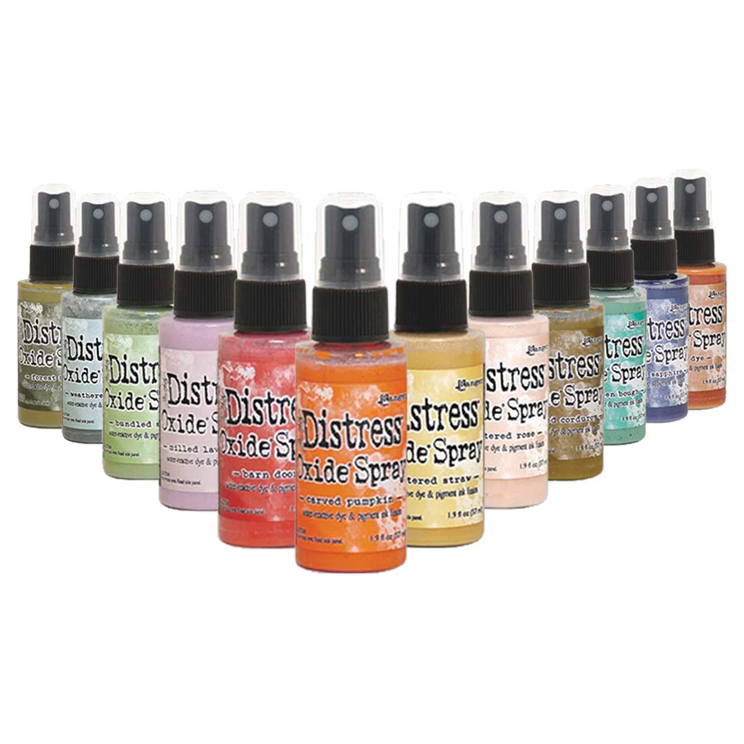 Purple Turtle Products Ranger Distress Oxide Spray Bundle Set 4-12 Bottle Set with PTP Flash Deals Detail Sticks