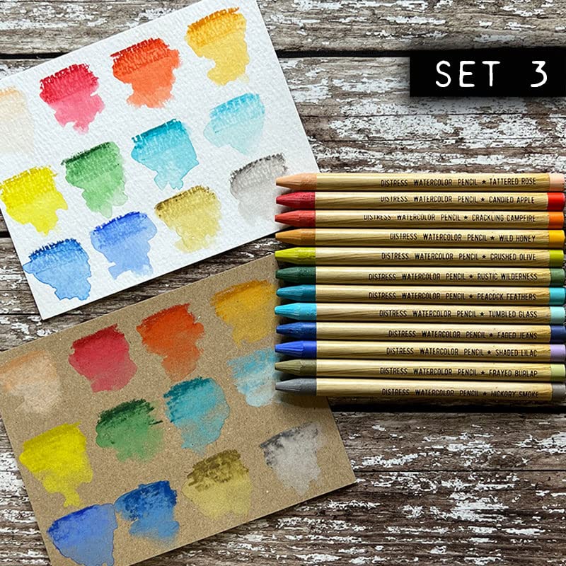 Tim Holtz Distress Watercolor Pencils Set 2 and 3-24 Woodless Watercolor Pencils