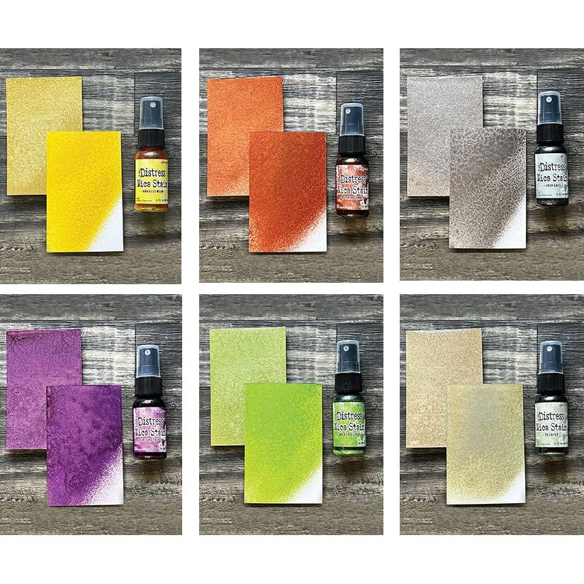 Tim Holtz Distress Mica Stain 2022 Limited Edition - Halloween Set #3 & Set #4 - Six 1 Ounce Bottles, (TSHK81104-TSHK81098)